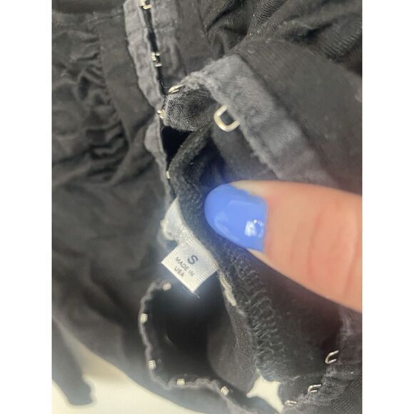 Reformation Corset Style Black Long Sleeve Shirt Size Small - Picture 4 of 6